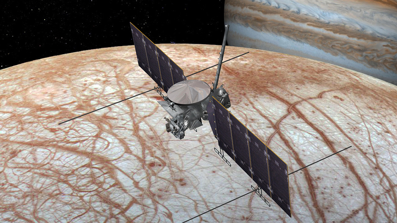 Artist’s conception of the Europa Clipper, a NASA spacecraft scheduled for launch in the 2020s.